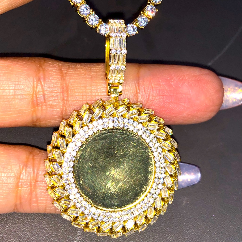 10k Gold Vermeil Custom Designed Memory Picture Pendant Unique Look Memory Charm